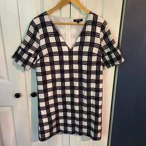 Madewell Bell-Sleeve Dress in Leighton Plaid